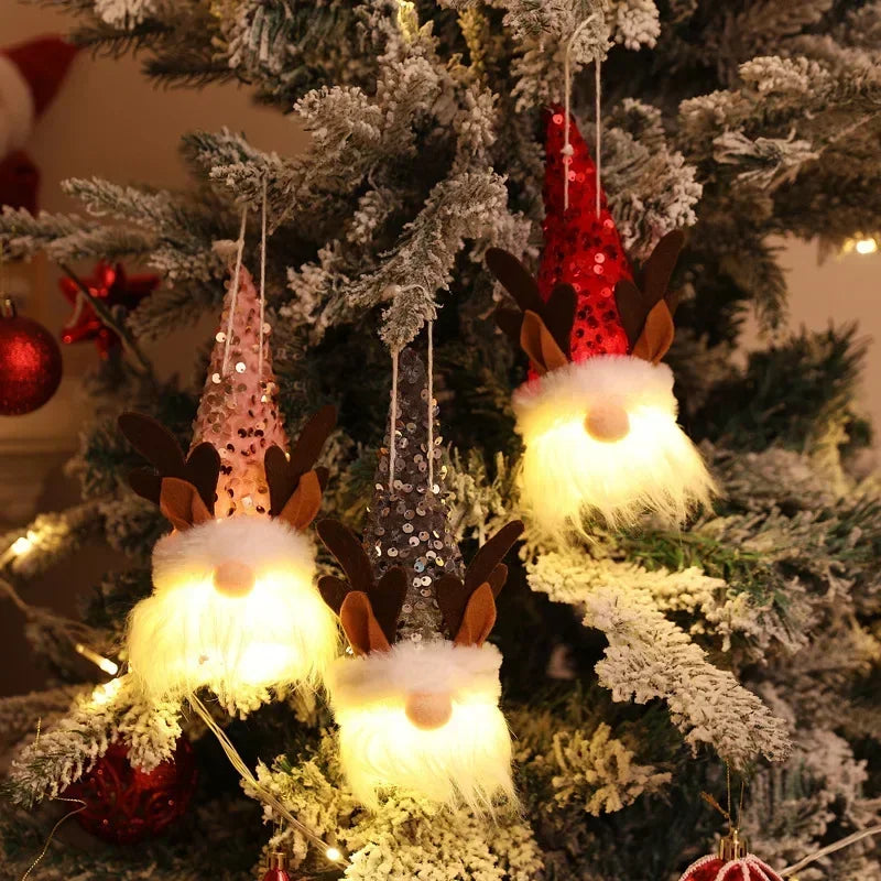 Charming Pink Plush Gnome Tree Pendant - Image 11