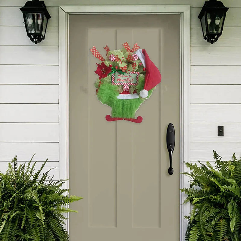 Whimsical Green Monster Wreath Ornament for Christmas - Image 14