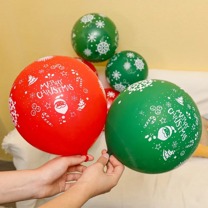 Festive Elk & Tree Christmas Balloons - 10/40 Pcs - Image 22