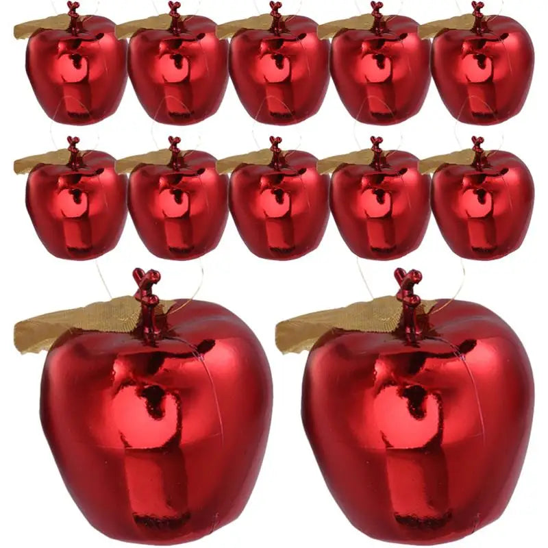 12 Red Apple Christmas Tree Ornaments Set - Image 10