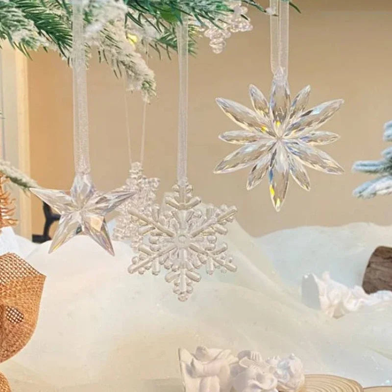 Charming Clear Acrylic Snowflake Icicle Ornaments - Image 3
