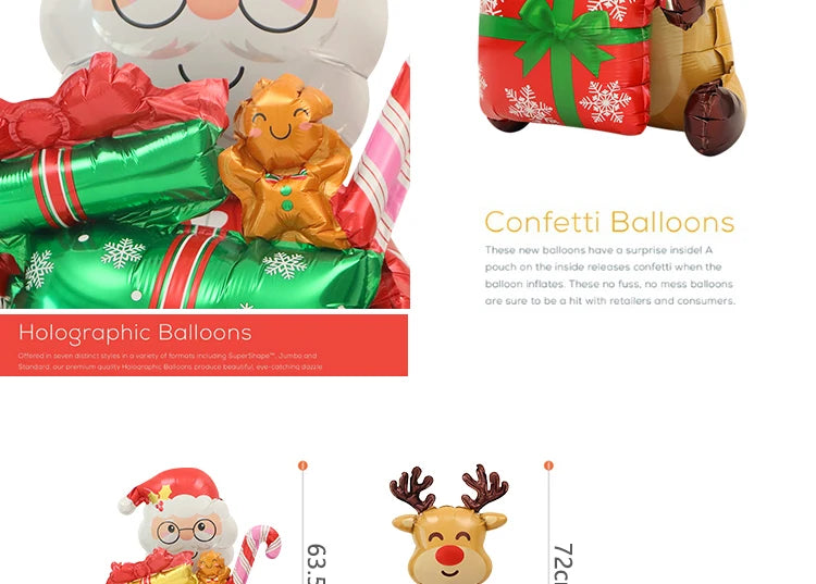 Festive 4D Christmas Balloon Decorations - Santa & Reindeer - Image 4