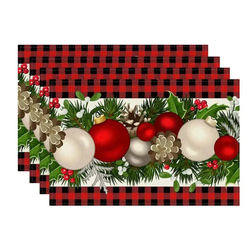 Charming Christmas Table Placemats - 4-Pack