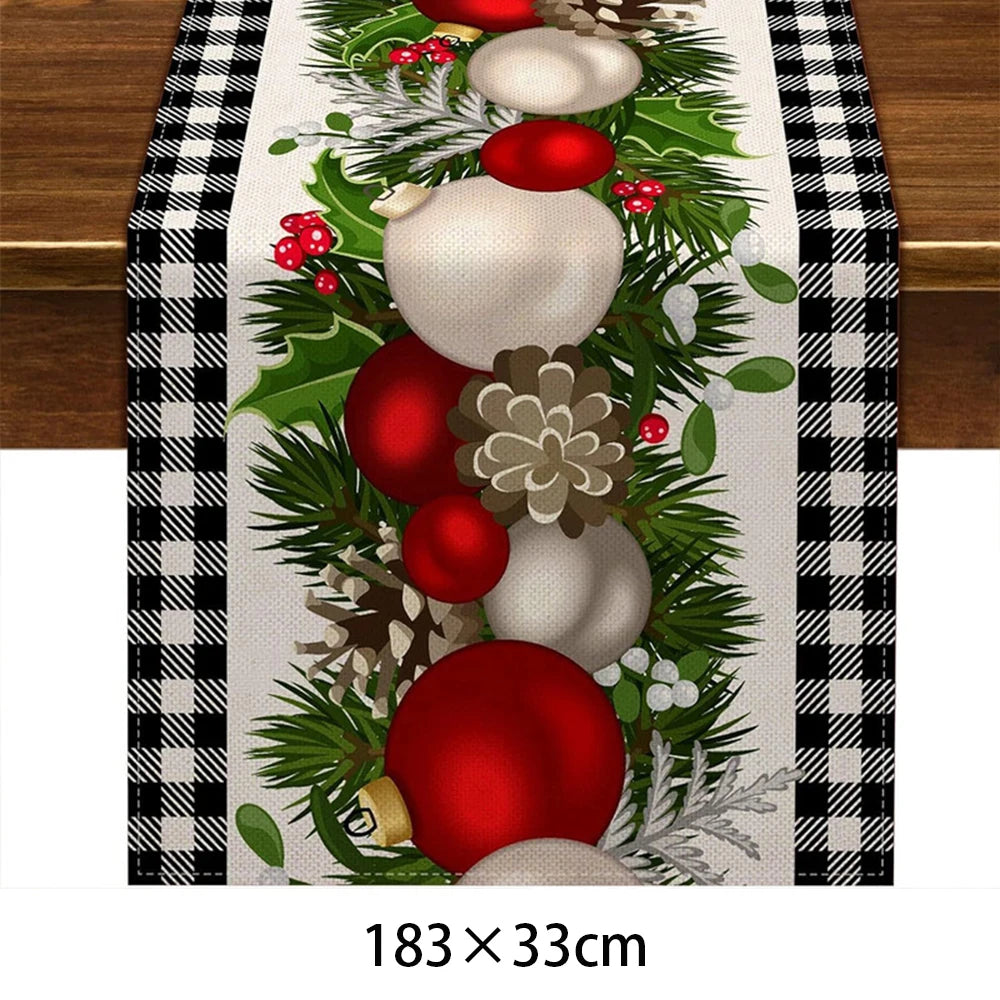 Festive Christmas Table Runner – Santa, Elk & Snowman - Image 4