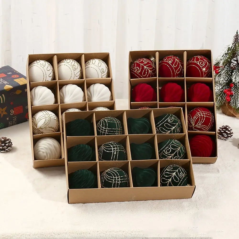 Elegant Shatterproof Glitter Christmas Ball Ornaments - Image 3