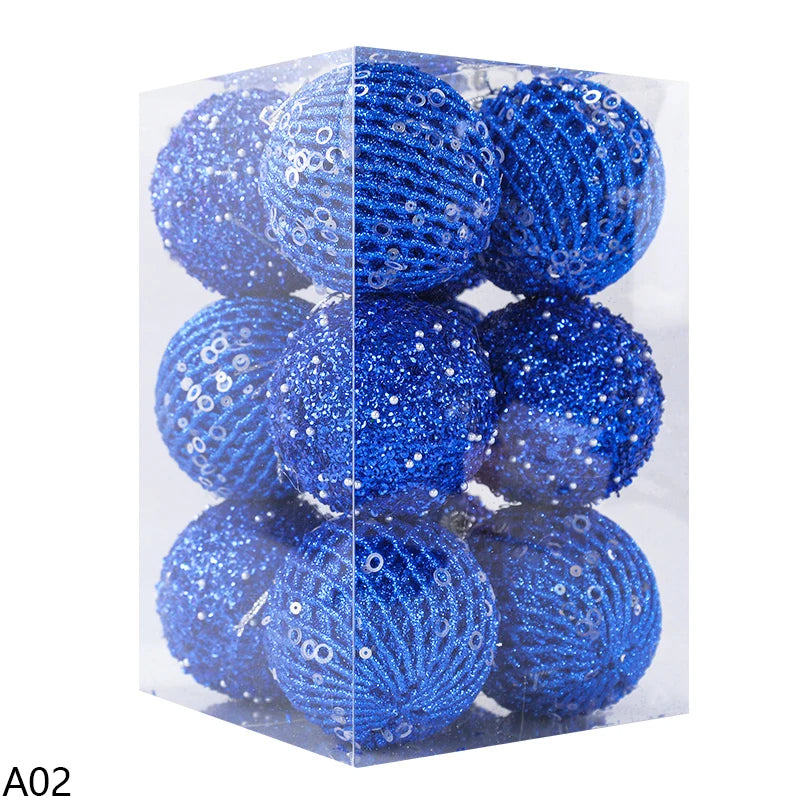 12pcs 8CM Christmas Tree Ball Ornaments Set - Image 12