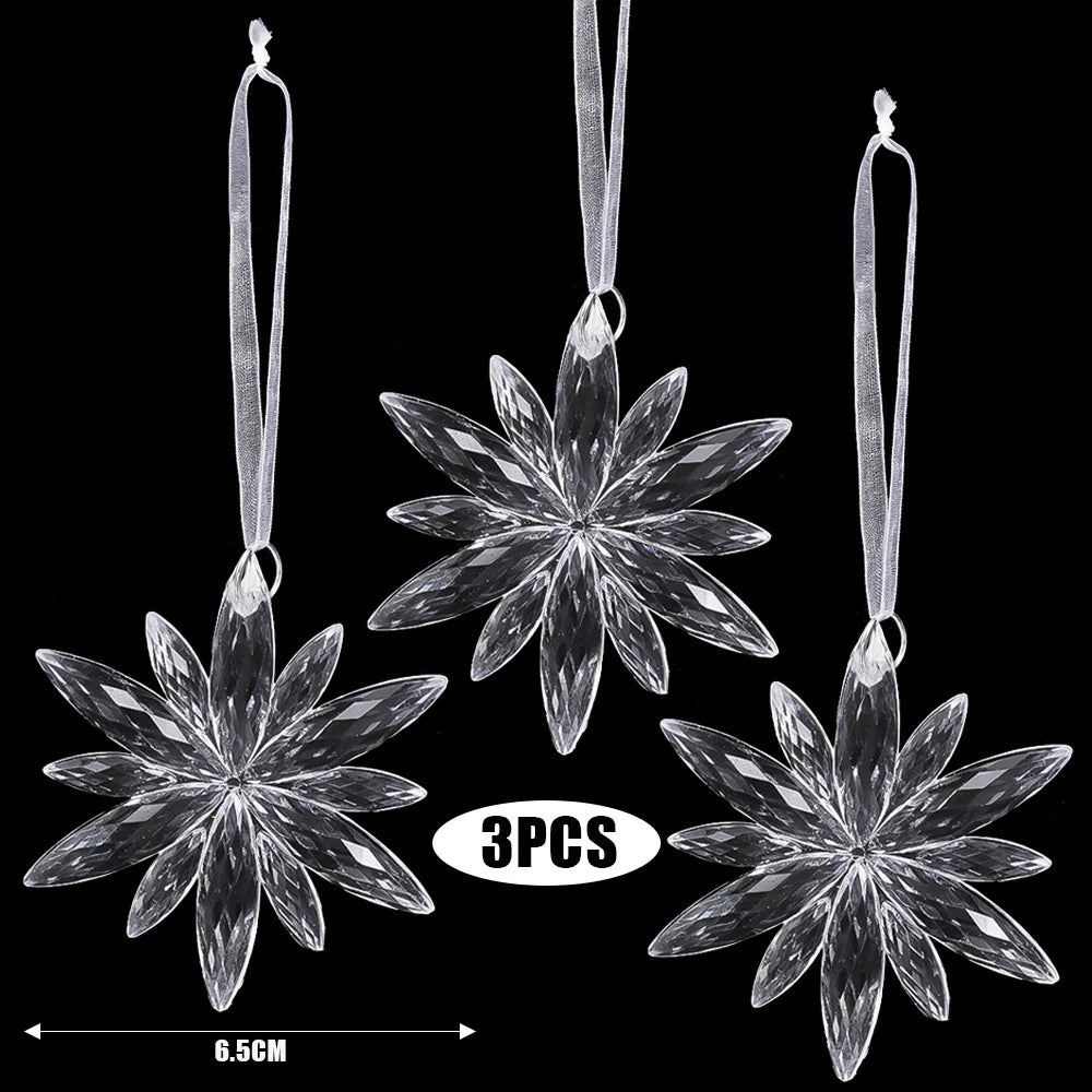 Charming Clear Acrylic Snowflake Icicle Ornaments - Image 2