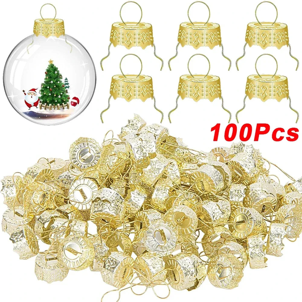 200/100 Pcs Removable Gold Christmas Ball Caps - Image 12
