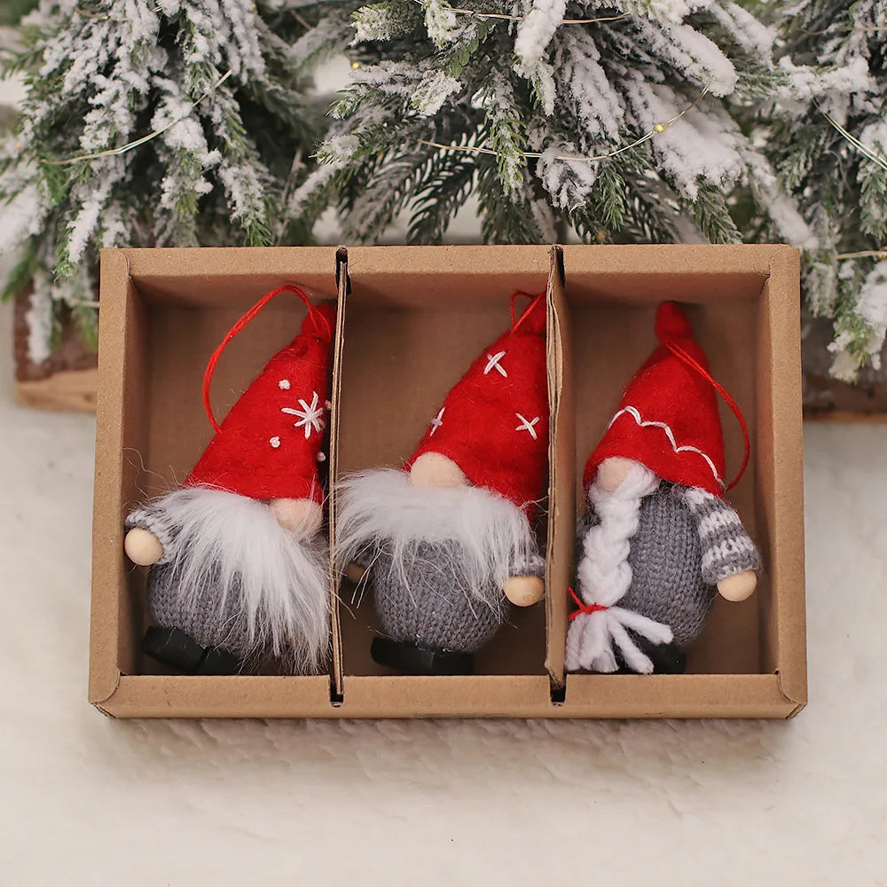 Charming Handmade Gnome Christmas Decorations Set - Image 2