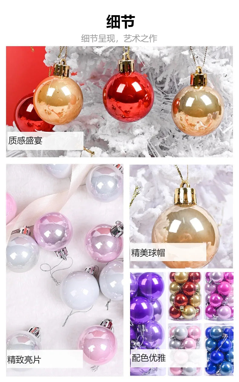 Vibrant Pink & Purple Christmas Ball Ornaments - 16pcs - Image 21