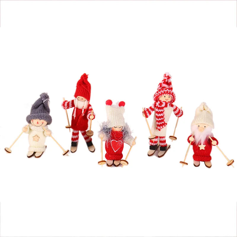 Charming Wooden Ski Dolls for Christmas Tree Decor - Image 18