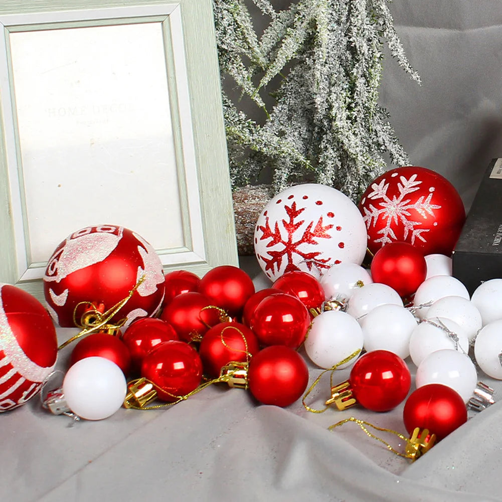 42 Shatterproof Glitter Christmas Ball Ornaments Set - Image 11