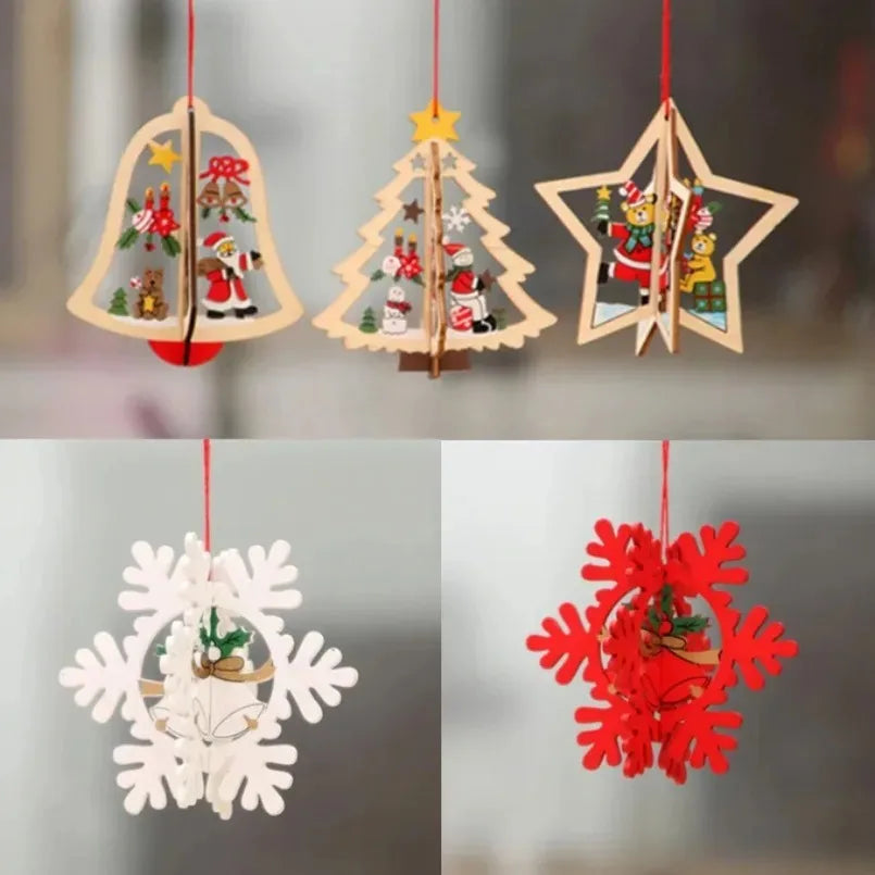 Charming Wooden Gnome Christmas Ornament Decoration - Image 24