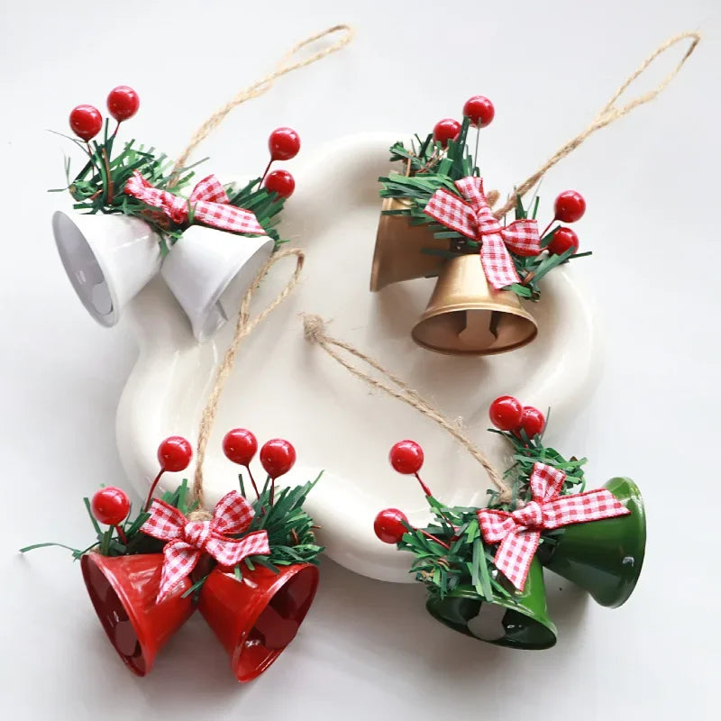 Festive Double Trumpet Metal Bell Ornament
