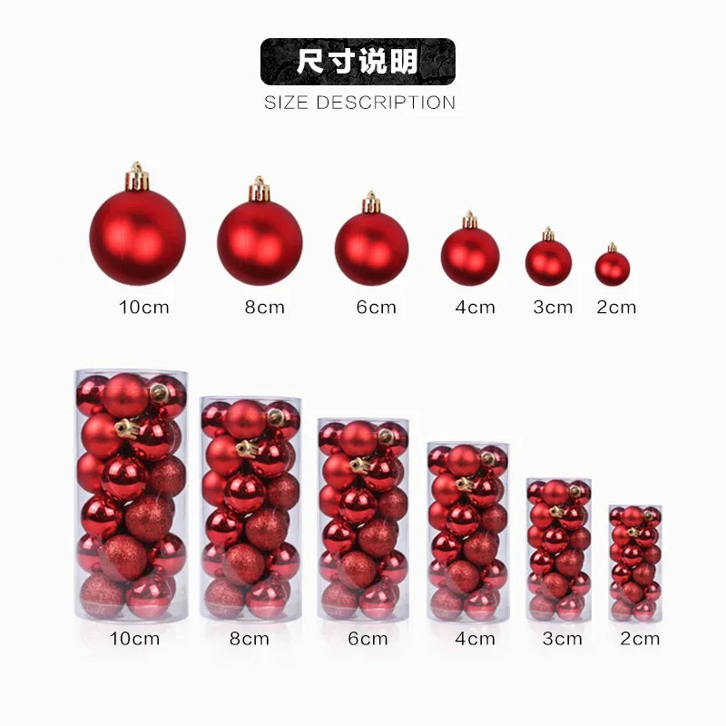 24 Shatterproof 6CM Christmas Ball Ornaments Set - Image 18