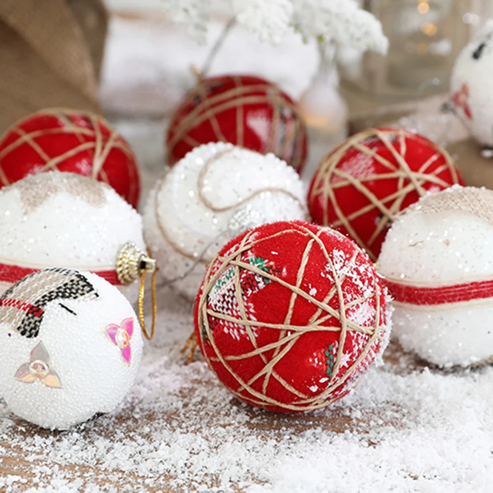 6-Pack Red & White Shatterproof Christmas Ornaments - Image 18