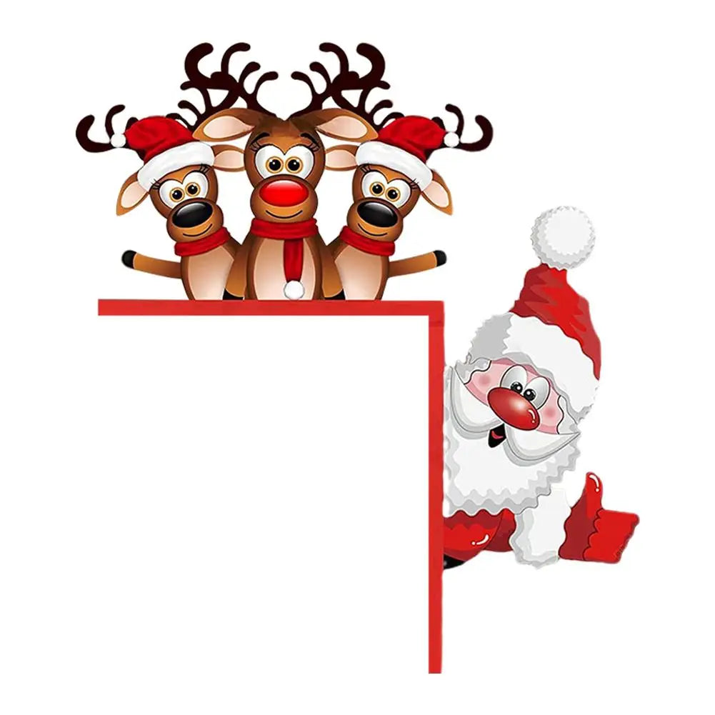 Festive Wooden Santa & Elk Door Corner Décor - Image 9