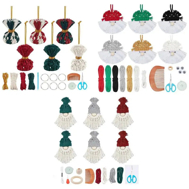 DIY Handmade Macrame Christmas Ornaments Kit