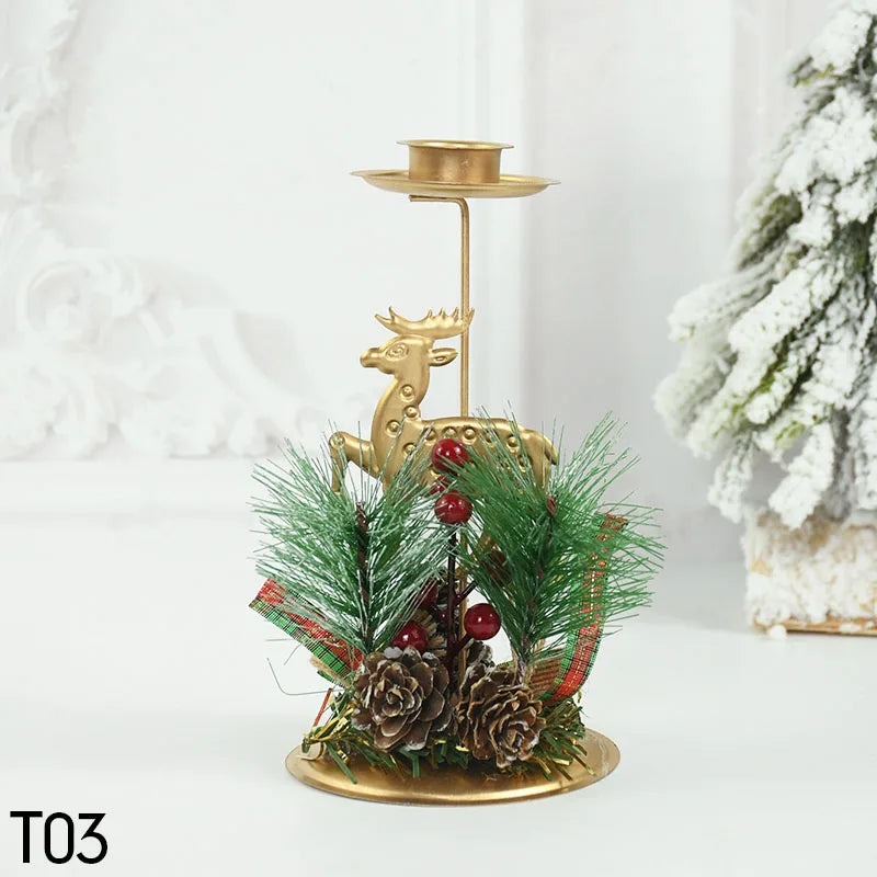 Charming Christmas Wrought Iron Candle Holders - Image 4