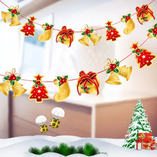 Festive Merry Christmas Banner Garland Decorations - Image 27