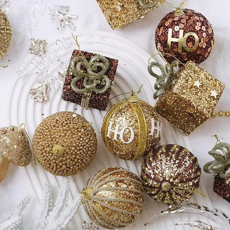 Elegant Champagne Bauble Ornaments for Christmas Decor - Image 84