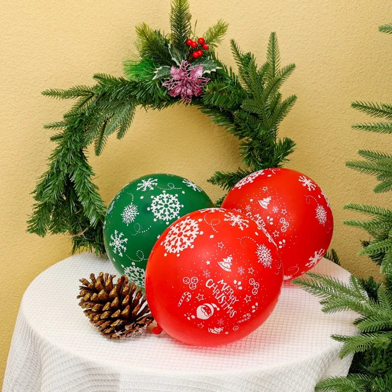 Festive Elk & Tree Christmas Balloons - 10/40 Pcs - Image 24