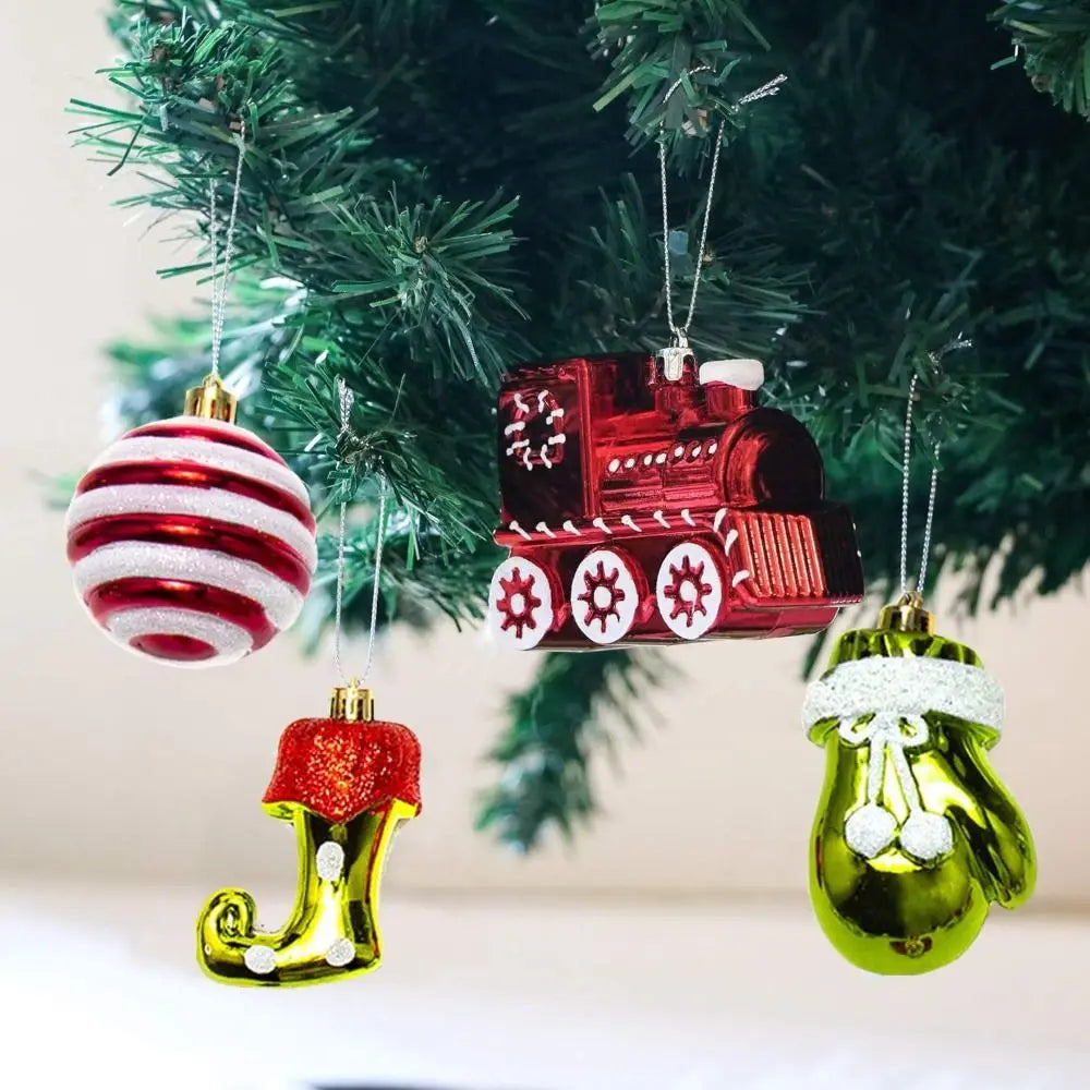 Festive Red Christmas Tree Ornaments & Decorations - Image 3