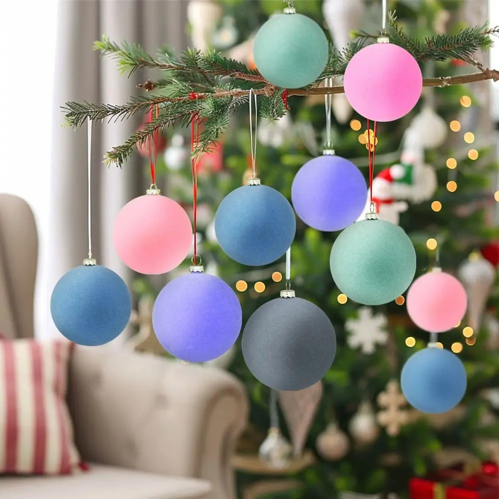 12pcs Velvet Shatterproof Christmas Ball Ornaments