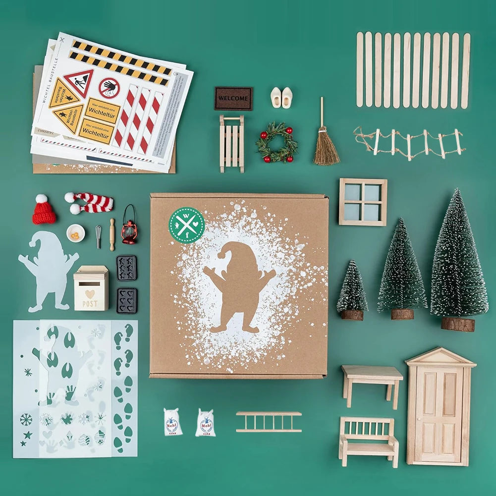 Charming Mini Christmas Door Set with Gnomes