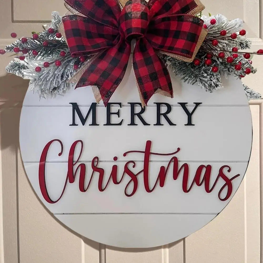 Charming Merry Christmas Wooden Door Hanging Sign - Image 9