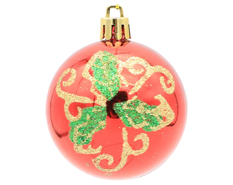 Set of 6 Red Christmas Ball Ornaments - Image 16