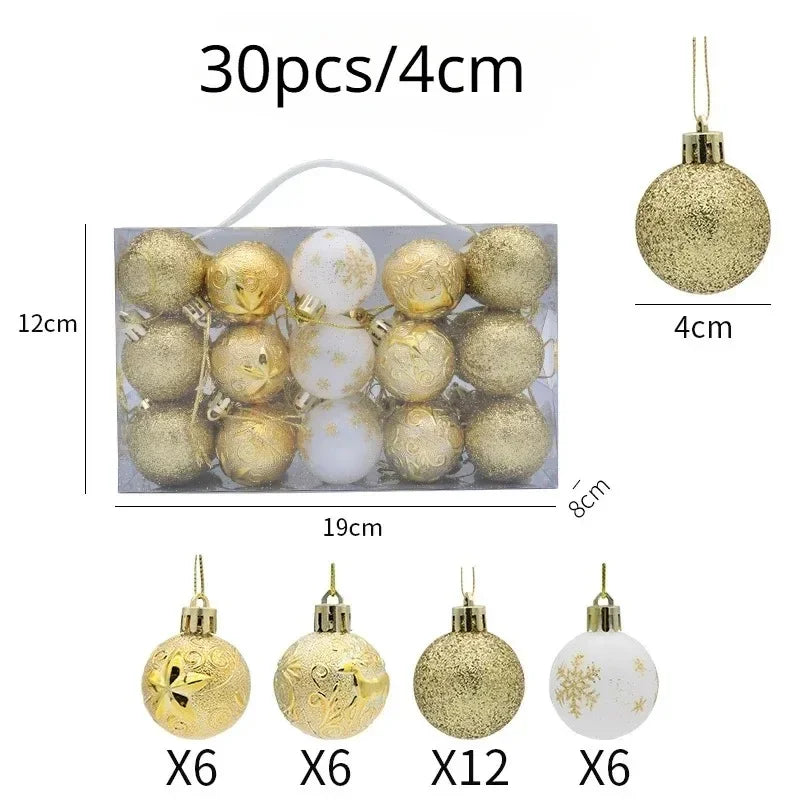 30pcs Multicolor Christmas Balls Set for Festive Decor - Image 11