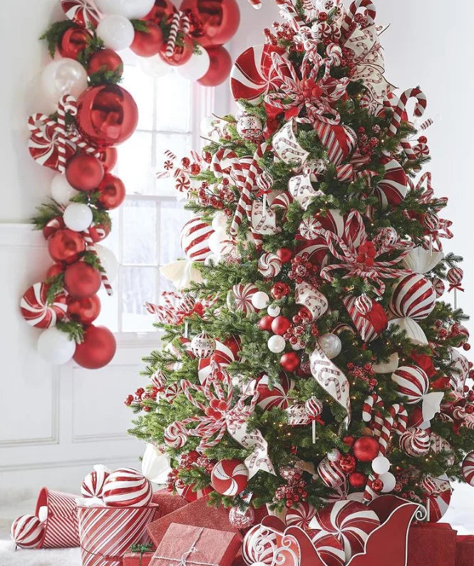 Festive Large Candy Cane Christmas Tree Ornament - Image 20