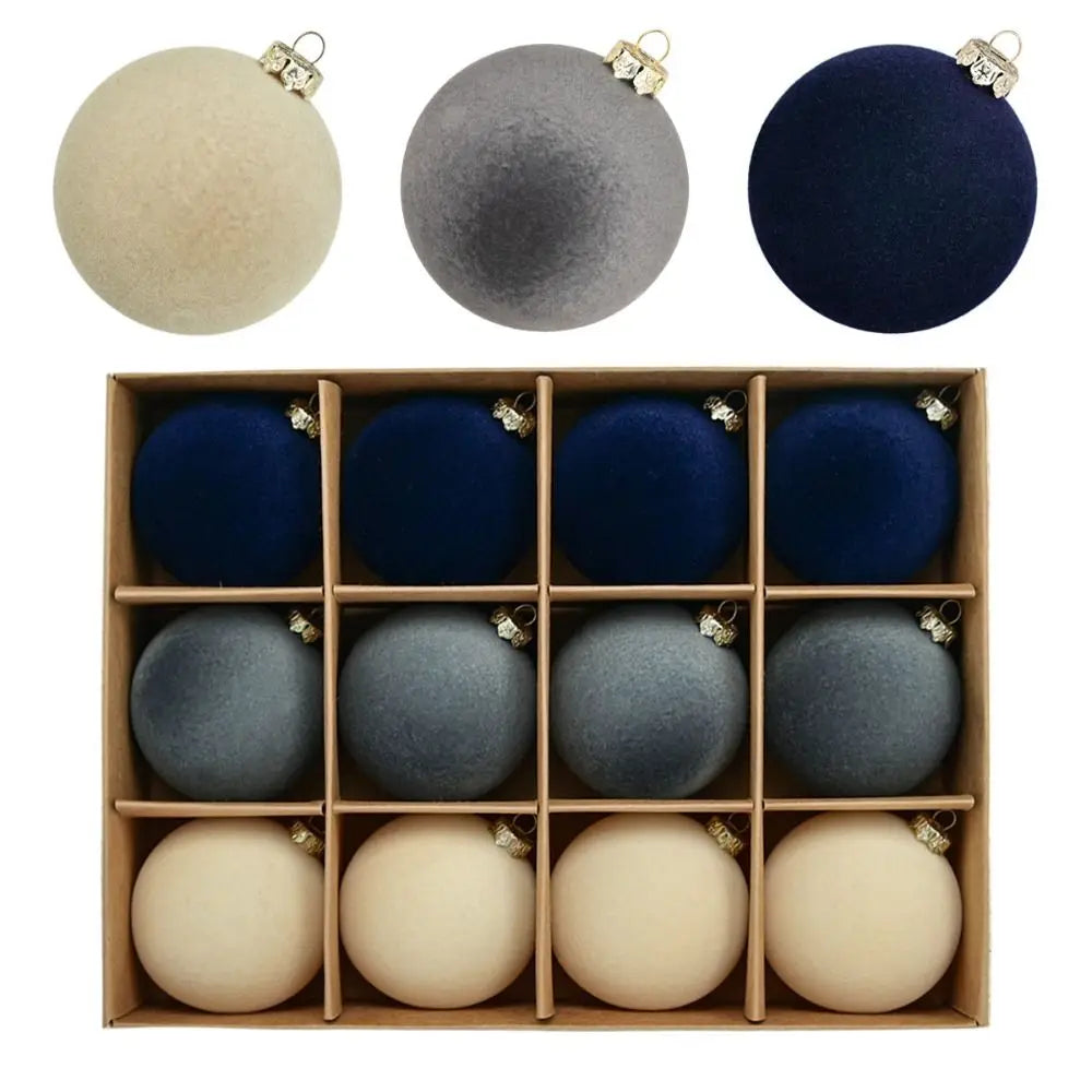 12pcs Velvet Shatterproof Christmas Ball Ornaments - Image 7