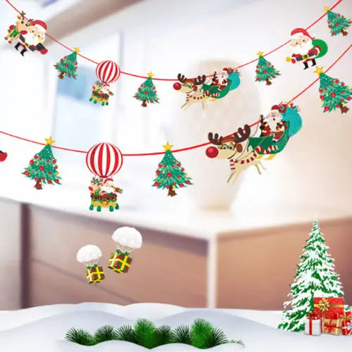 Festive Merry Christmas Banner Garland Decorations - Image 14