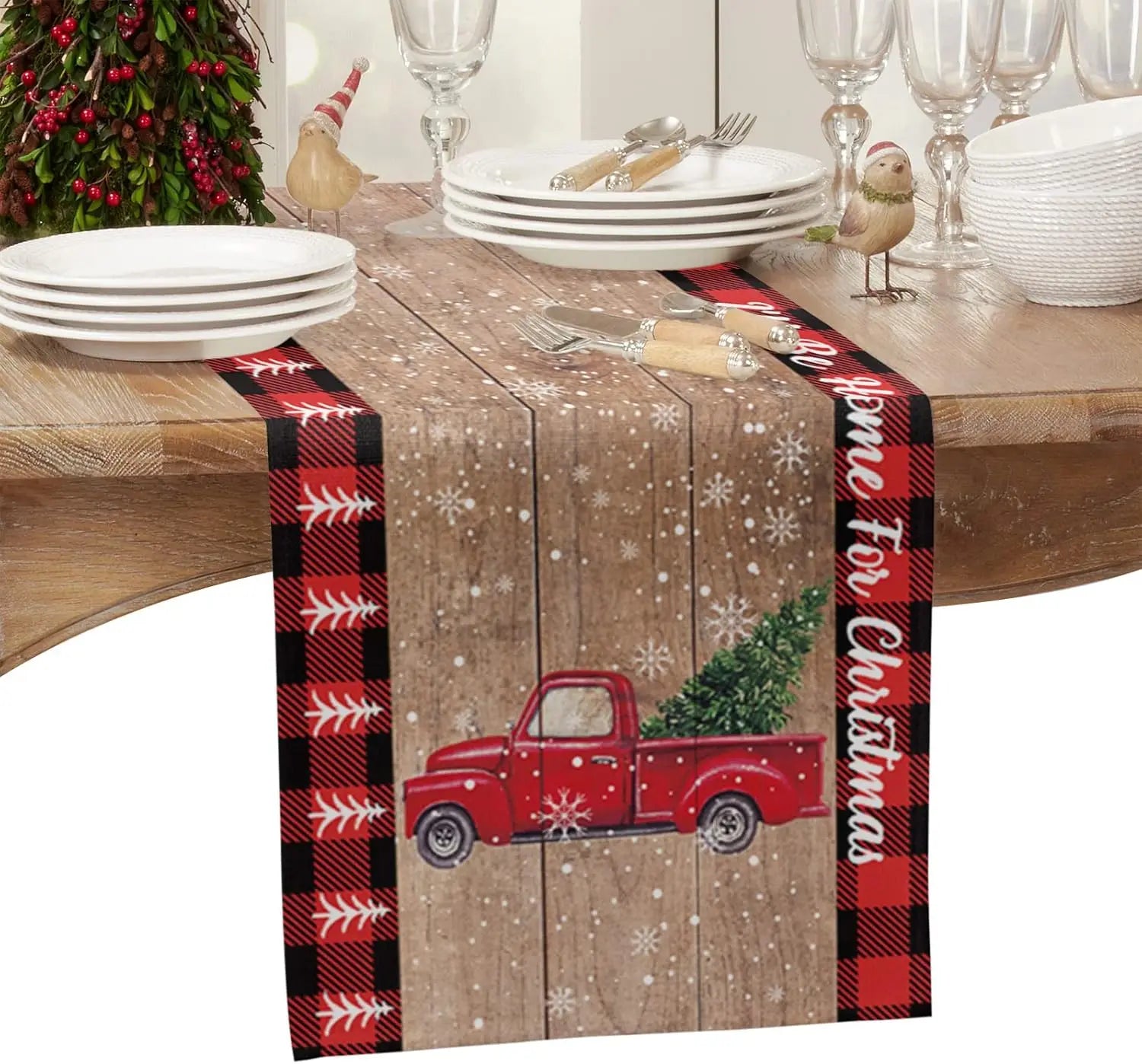 Festive Gnome Snowflake Table Runner for Christmas - Image 8