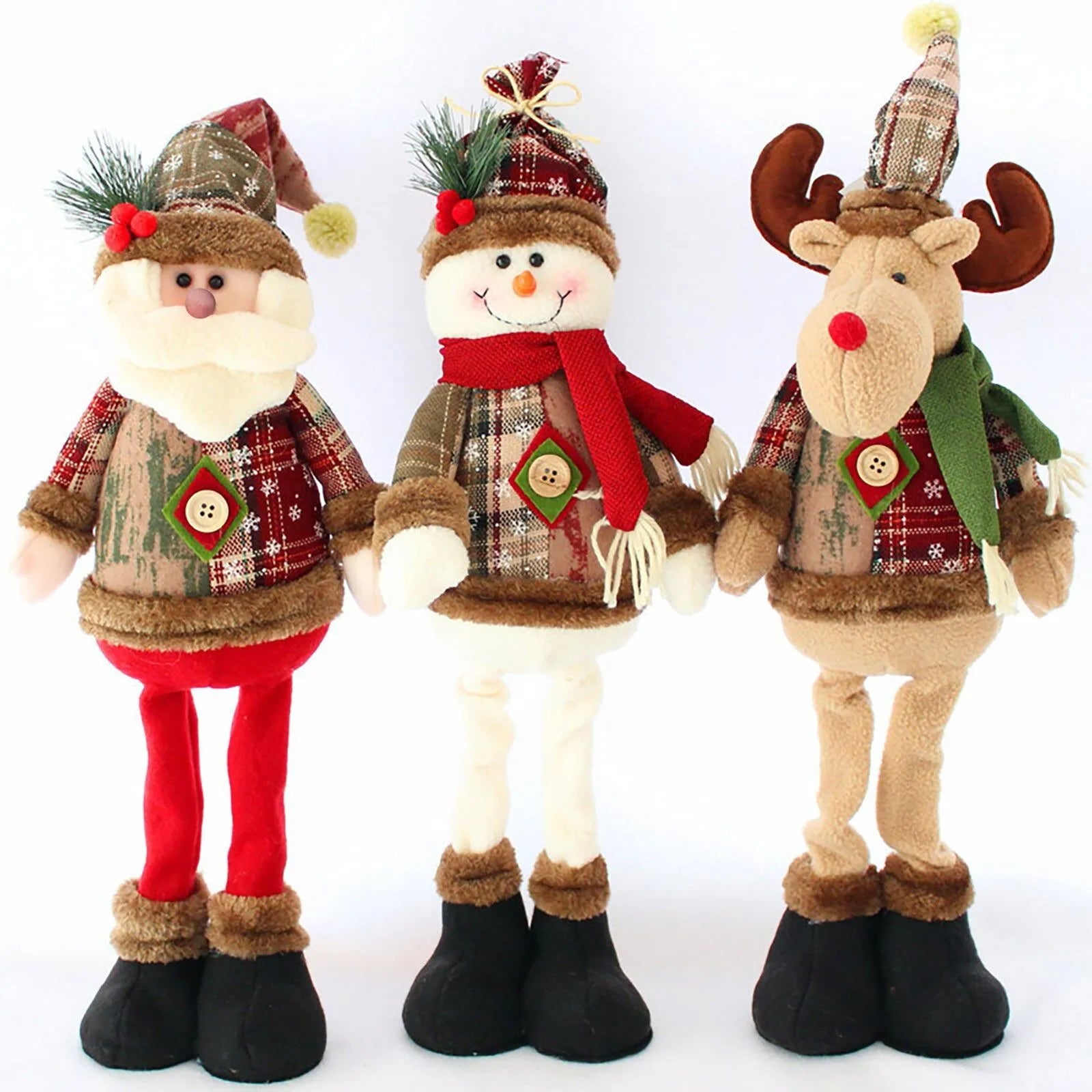 Festive Christmas Dolls: Reindeer, Snowman & Santa Decor - Image 19
