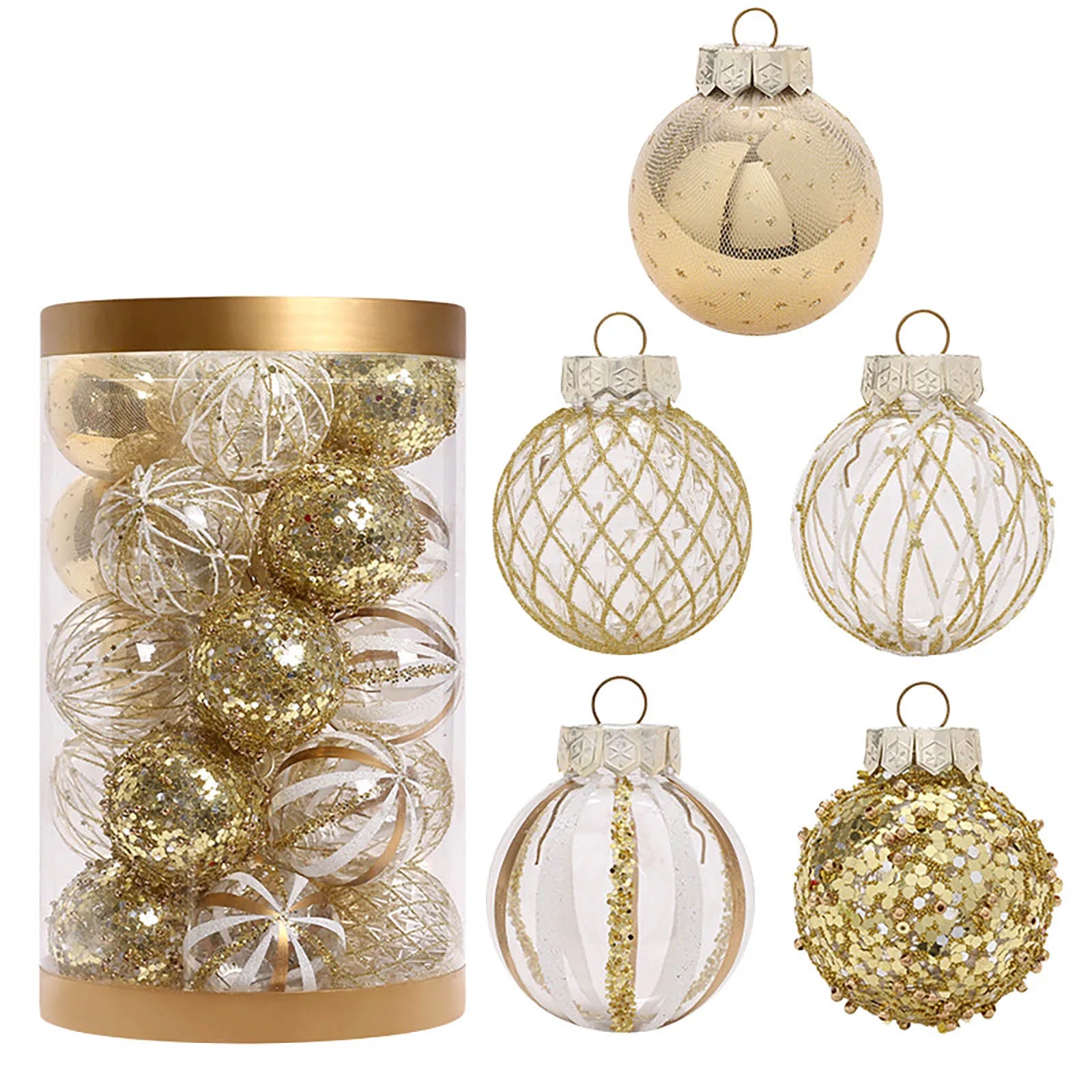 25 Christmas Tree Ball Ornaments - Glittering Decor - Image 9