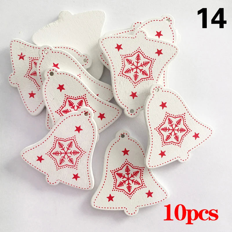 Charming Wooden Snowflake Christmas Ornaments – 10pcs - Image 28