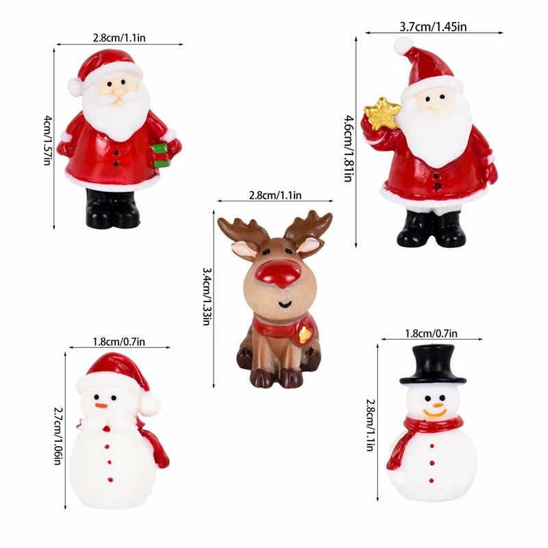 Charming Mini Santa, Snowman & Elk Ornaments - Image 9