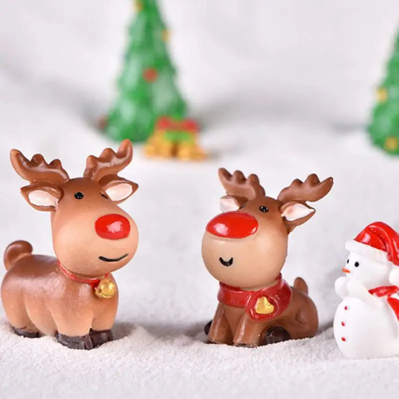 Festive Mini Resin Santa, Snowman & Elk Ornaments - Image 3