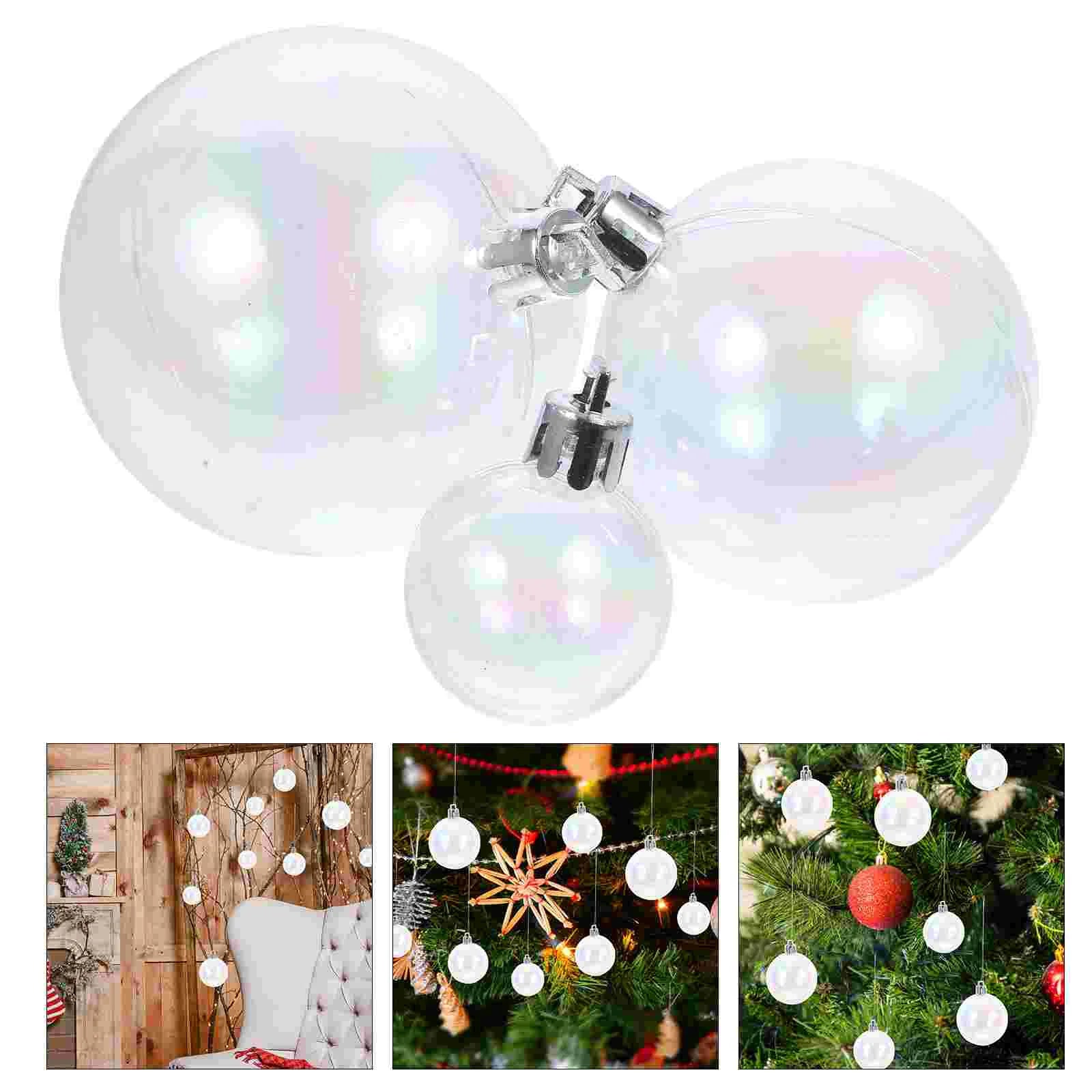 24 Shatterproof Iridescent Christmas Tree Baubles