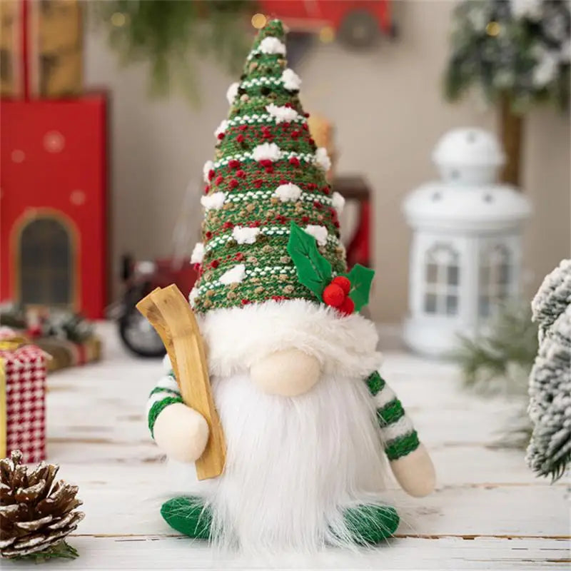LED Light Christmas Gnome Ski Doll Decoration - Image 2