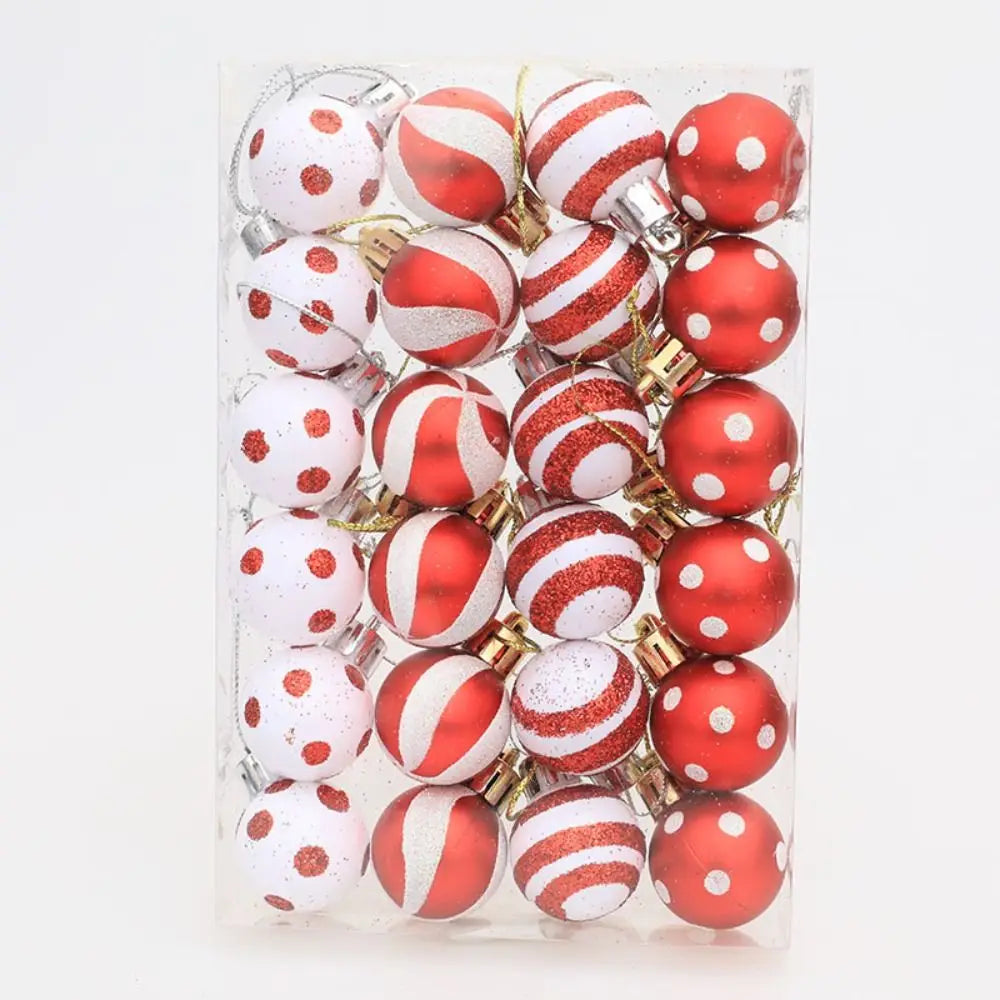 24pcs Mini Painted Christmas Ball Ornaments - Image 8
