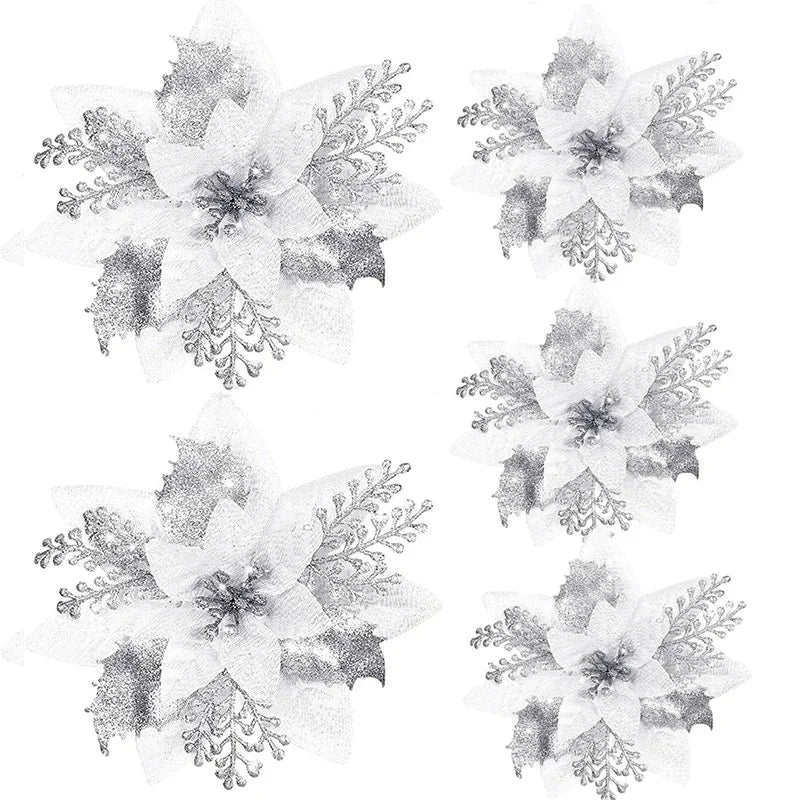 Sparkling 5-Piece Christmas Flower Decoration Set - Image 23