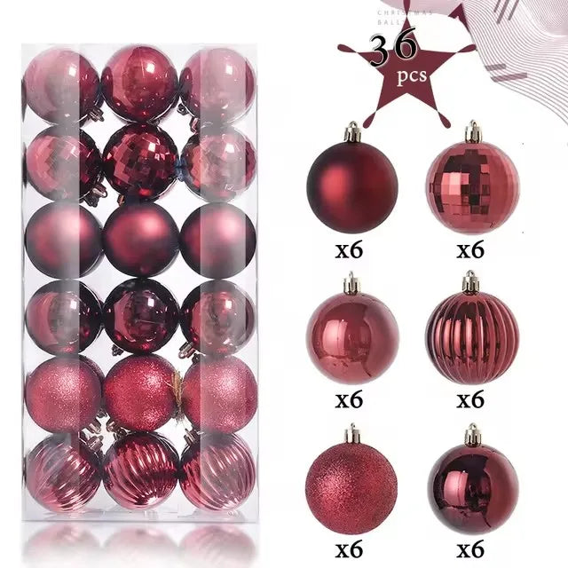 36 Colorful Glitter Christmas Balls for Festive Decor - Image 4
