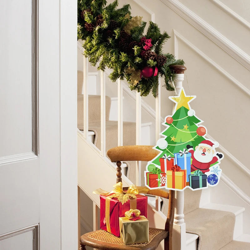 Festive Santa Claus Door Sign & Tree Decor - Image 11