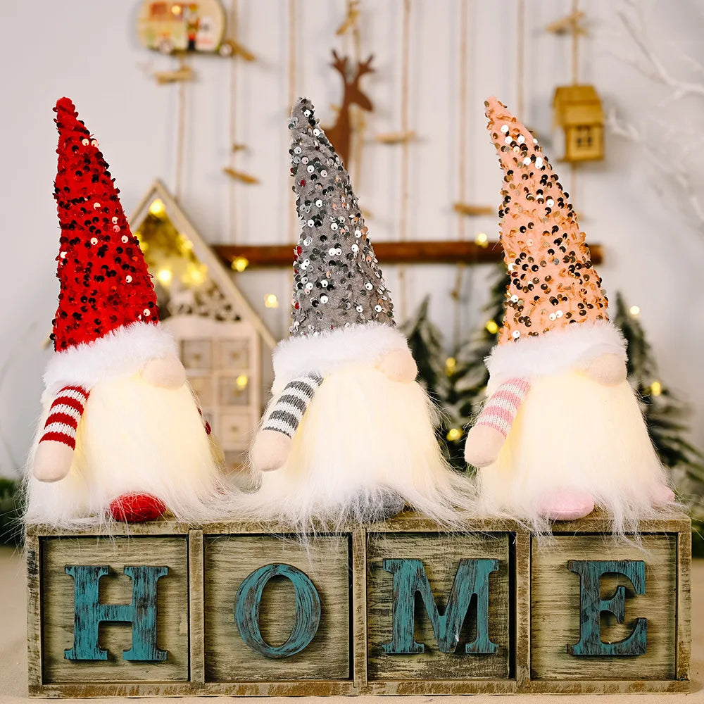 Glowing Sequin Rudolph Christmas Doll Ornament - Image 9