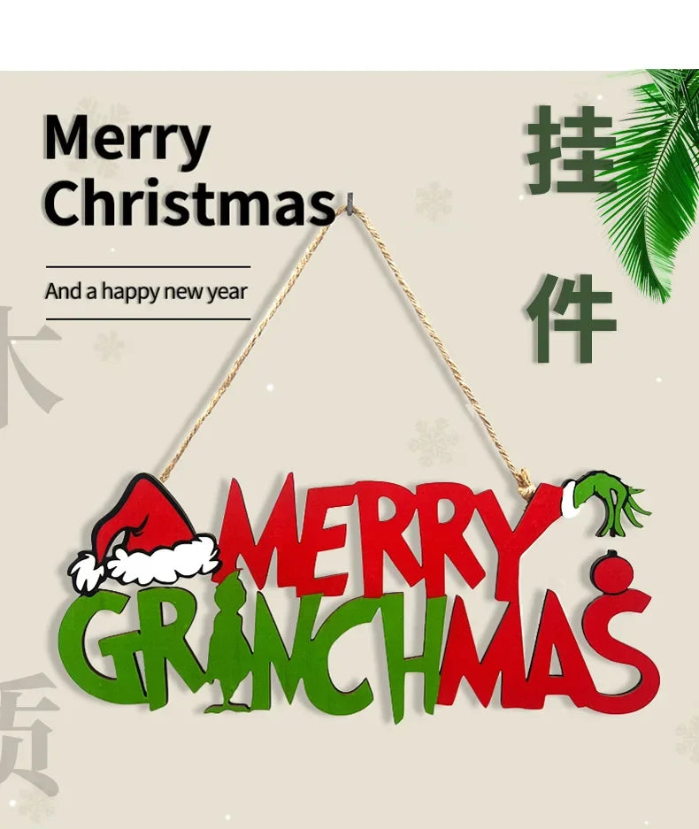 Charming Wooden Grinch Tree Ornaments for Christmas - Image 7