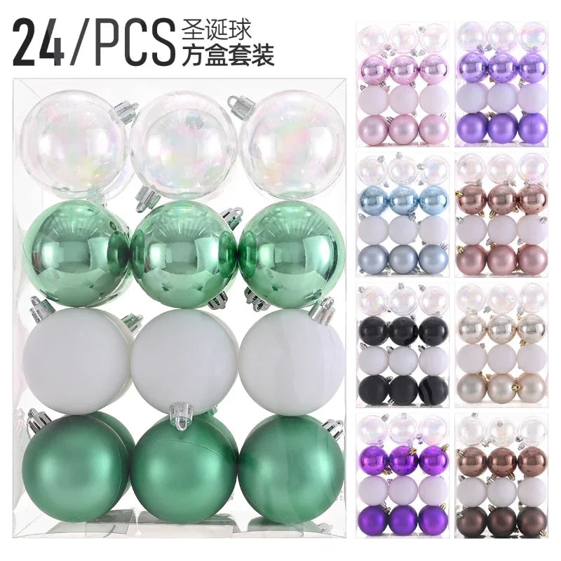 24-Piece Transparent Christmas Ball Ornaments Set - Image 3